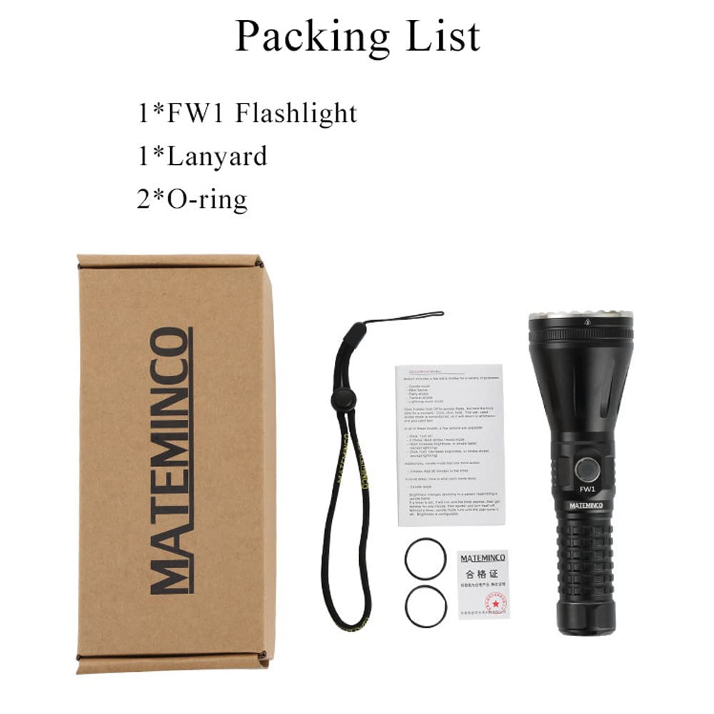 Mateminco FW1 LEPフラッシュライト MATEMINCO FW1 562 Lumens 2952 Meters USB Type-C Rechargeable